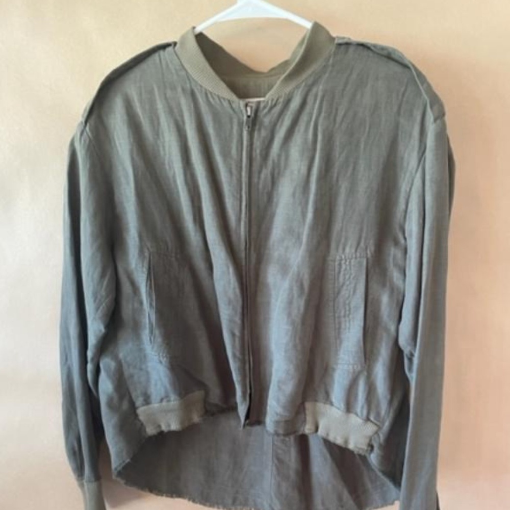 PHAROAH Lightweight Reimagined Bomber/Varsity-style Zip Jacket Size 0 OLIVE
